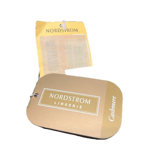 Nordstrom Lingerie Luxe Cashmere Slippers Black Tan Bow XL NWT Holiday Gift - Picture 8 of 12